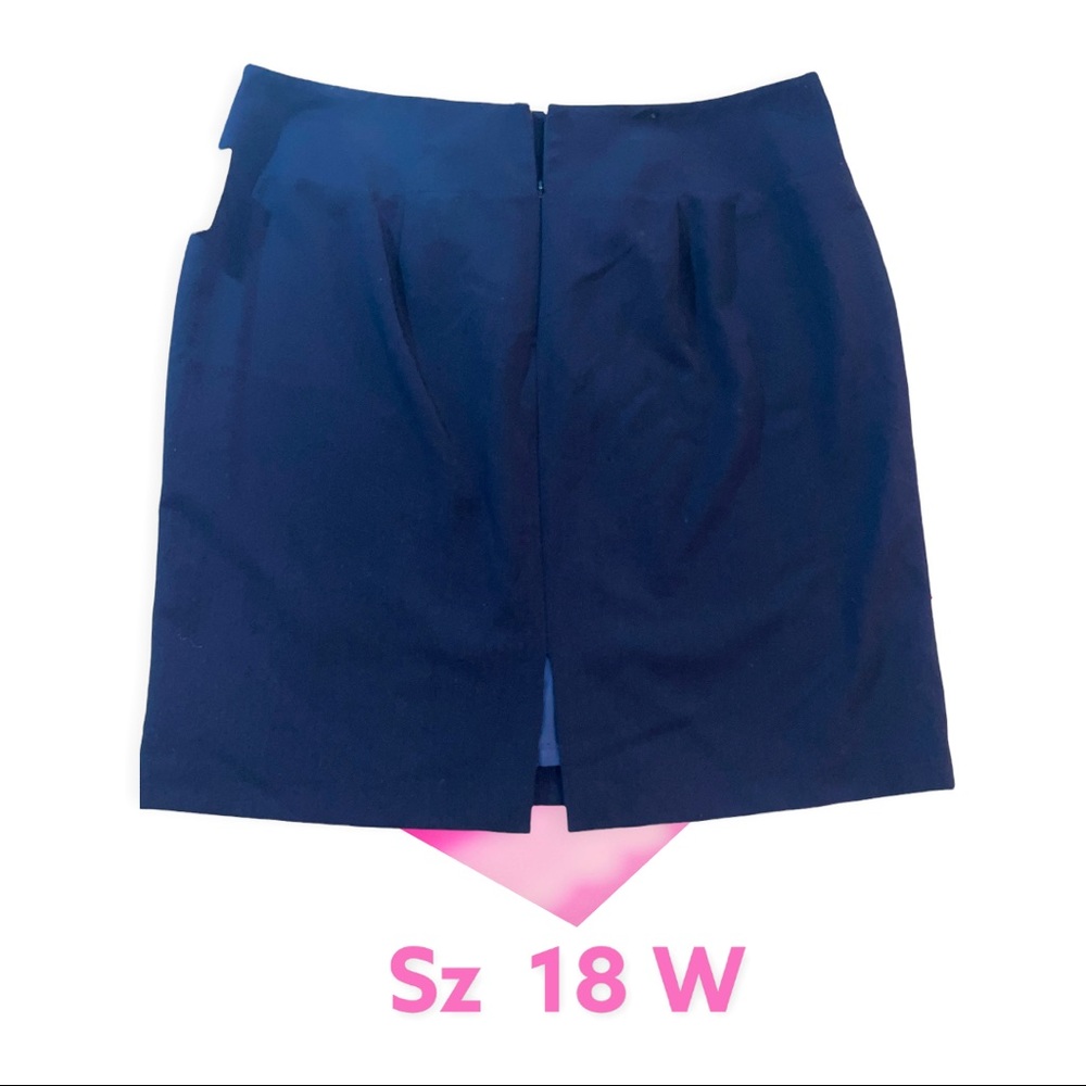 Navy blue skirt.